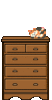 GIF animado (7780) Gato sobre la cajonera