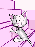 GIF animado (7781) Gato subiendo las escaleras