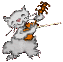 GIF animado (13097) Gato violinista