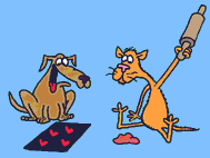 GIF animado (8030) Gato y perro jugando