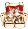 GIF animado (2147) Gatos enamorados