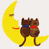 GIF animado (7909) Gatos enamorados luna