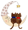 GIF animado (7910) Gatos enamorados luna
