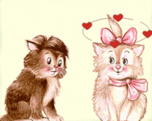 GIF animado (7911) Gatos locos amor