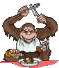 GIF animado (9254) Gorila comiendo