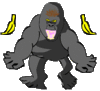GIF animado (9257) Gorila comiendo platanos