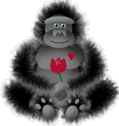 GIF animado (9263) Gorila flor