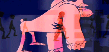 GIF animado (9271) Gorila rosa