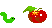 GIF animado (8098) Gusano en una manzana