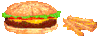GIF animado (704) Hamburguesa con patatas