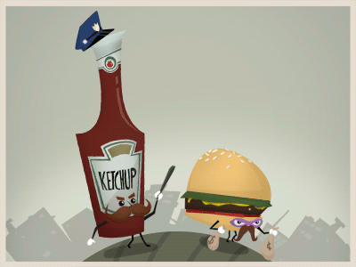 GIF animado (1469) Hamburguesa ketchup