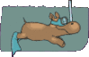GIF animado (9340) Hipopotamo bajo el agua