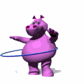 GIF animado (9348) Hipopotamo con un hula hoop