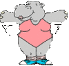 GIF animado (9353) Hipopotamo deportista