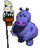 GIF animado (9360) Hipopotamo flores