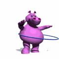 GIF animado (9364) Hipopotamo hula hoop