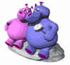 GIF animado (9386) Hipopotamos enamorados