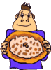 GIF animado (1248) Hombre comiendo pizza