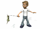 GIF animado (11318) Hombre sujetando una serpiente con un palo