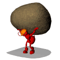 GIF animado (8332) Hormiga llevando una piedra