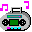 GIF animado (12554) Icono radiocasete