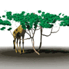 GIF animado (9433) Jirafa entre los arboles