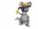 GIF animado (9476) Koala con un boomerang