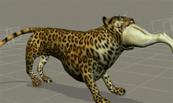 GIF animado (9582) Leopardo comiendo