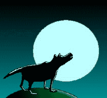 GIF animado (10903) Lobo aullando a la luna llena