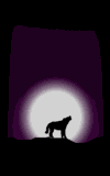 GIF animado (10905) Lobo aullando a la luna llena