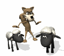 GIF animado (10913) Lobo y ovejas