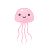 GIF animado (6178) Medusa rosa kawaii