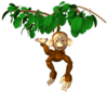 GIF animado (9703) Mono colgado arbol