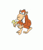 GIF animado (1085) Mono comiendo banana