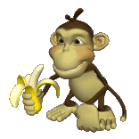 GIF animado (9706) Mono comiendo platano