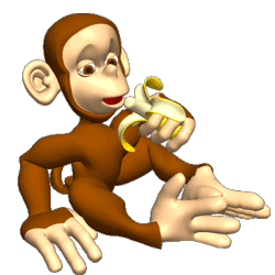 GIF animado (9707) Mono comiendo platano