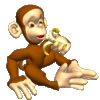 GIF animado (9707) Mono comiendo platano