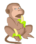 GIF animado (9708) Mono comiendo platanos