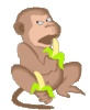 GIF animado (9708) Mono comiendo platanos