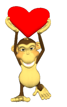 GIF animado (9710) Mono corazon