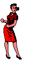 GIF animado (12361) Mujer rojo bailando
