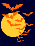 GIF animado (9768) Murcielagos ante la luna llena