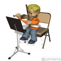 Imagen GIF de Nino estudiando violin atril animado