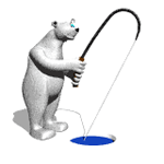 GIF animado (10386) Oso blanco pescando