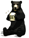 GIF animado (10277) Oso negro comiendo miel