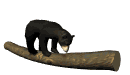 GIF animado (10283) Oso negro sobre un tronco