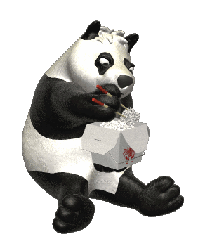 GIF animado (10302) Oso panda comiendo palillos