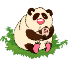 GIF animado (10303) Oso panda con osito