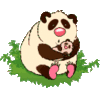 GIF animado (10303) Oso panda con osito