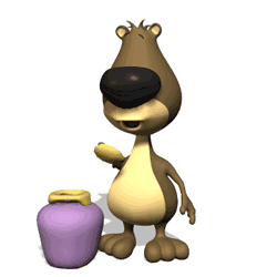 GIF animado (10351) Oso pardo comiendo miel